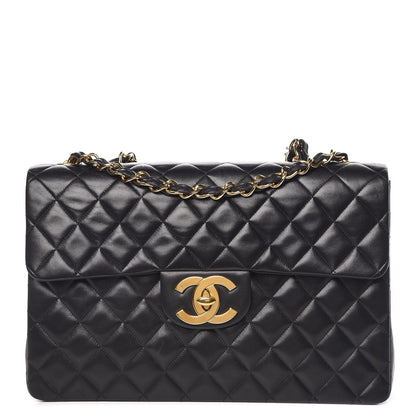 Chanel Lambskin Quilted XL Jumbo Single Flap Black 1 of 13
