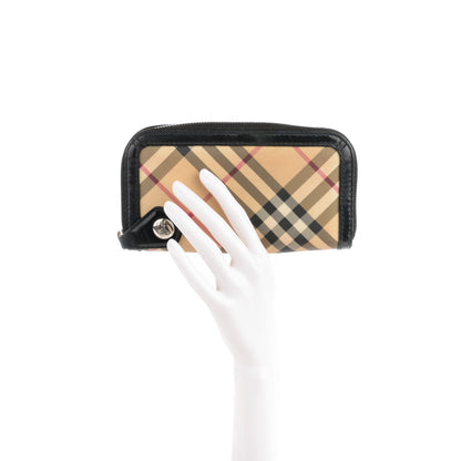 Burberry Supernova Check Large Zip Around Wallet Black 2 of 8