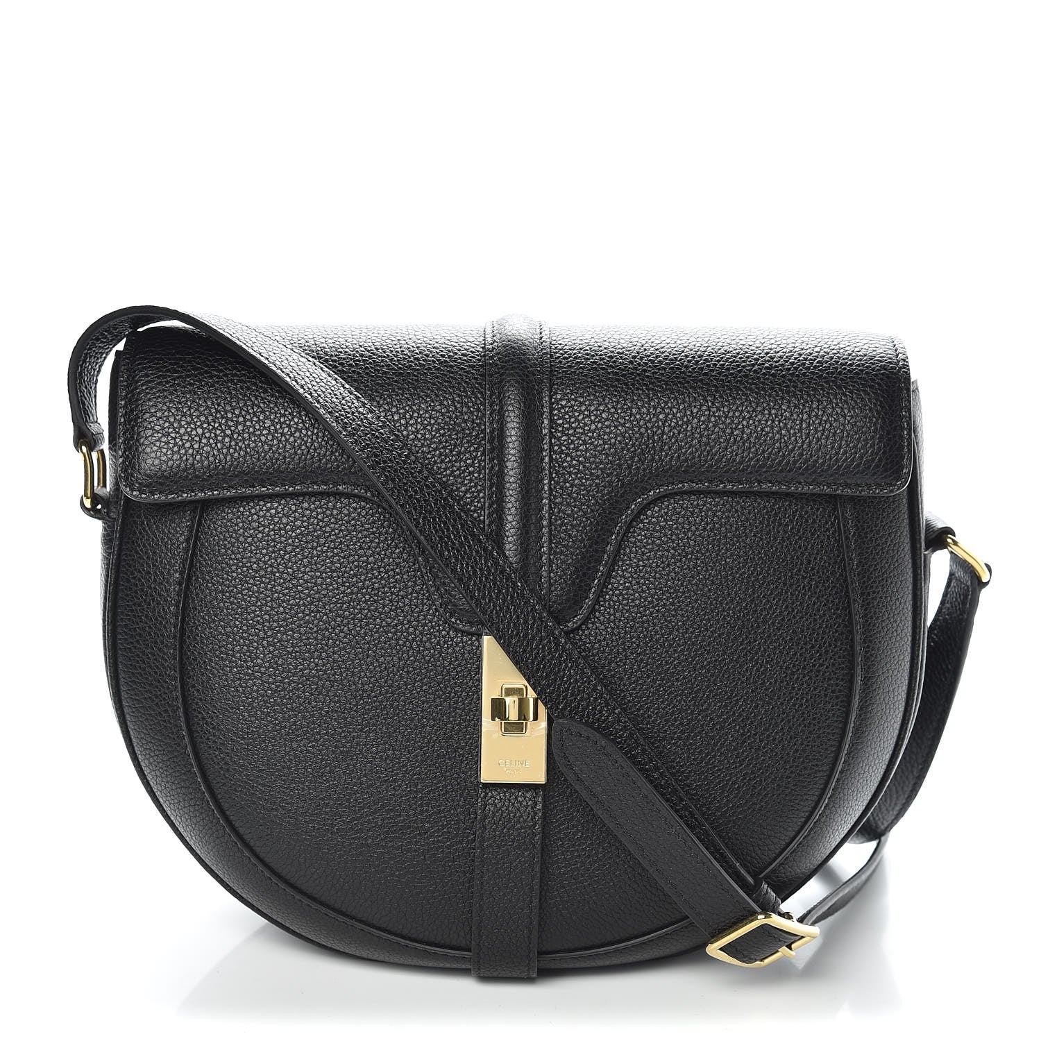 Celine Grained Calfskin Medium Besace 16 Black 1 of 10