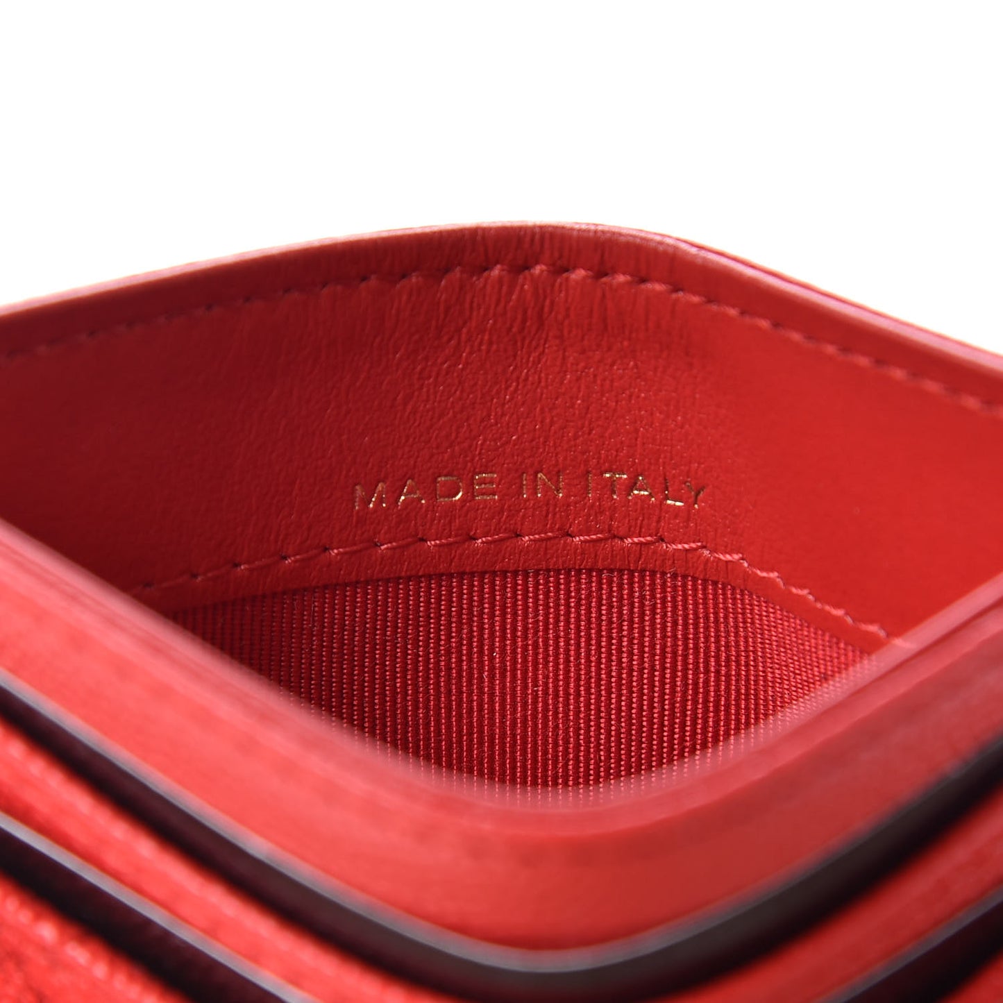 Caviar Quilted Card Holder Red
