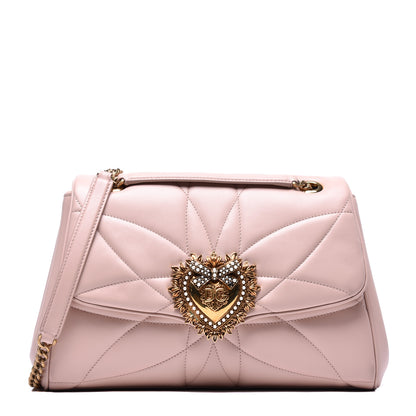 Dolce & Gabbana Nappa Quilted Large Devotion Bag Pale Pink 1 of 8