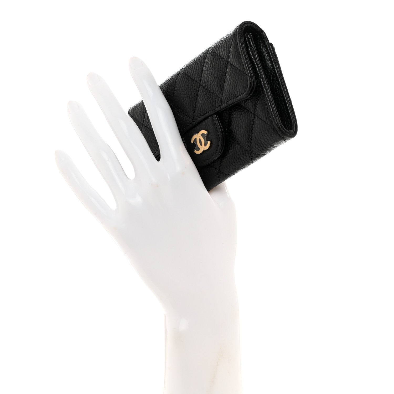 Chanel Caviar Quilted Flap Card Holder Wallet Black 2 of 9