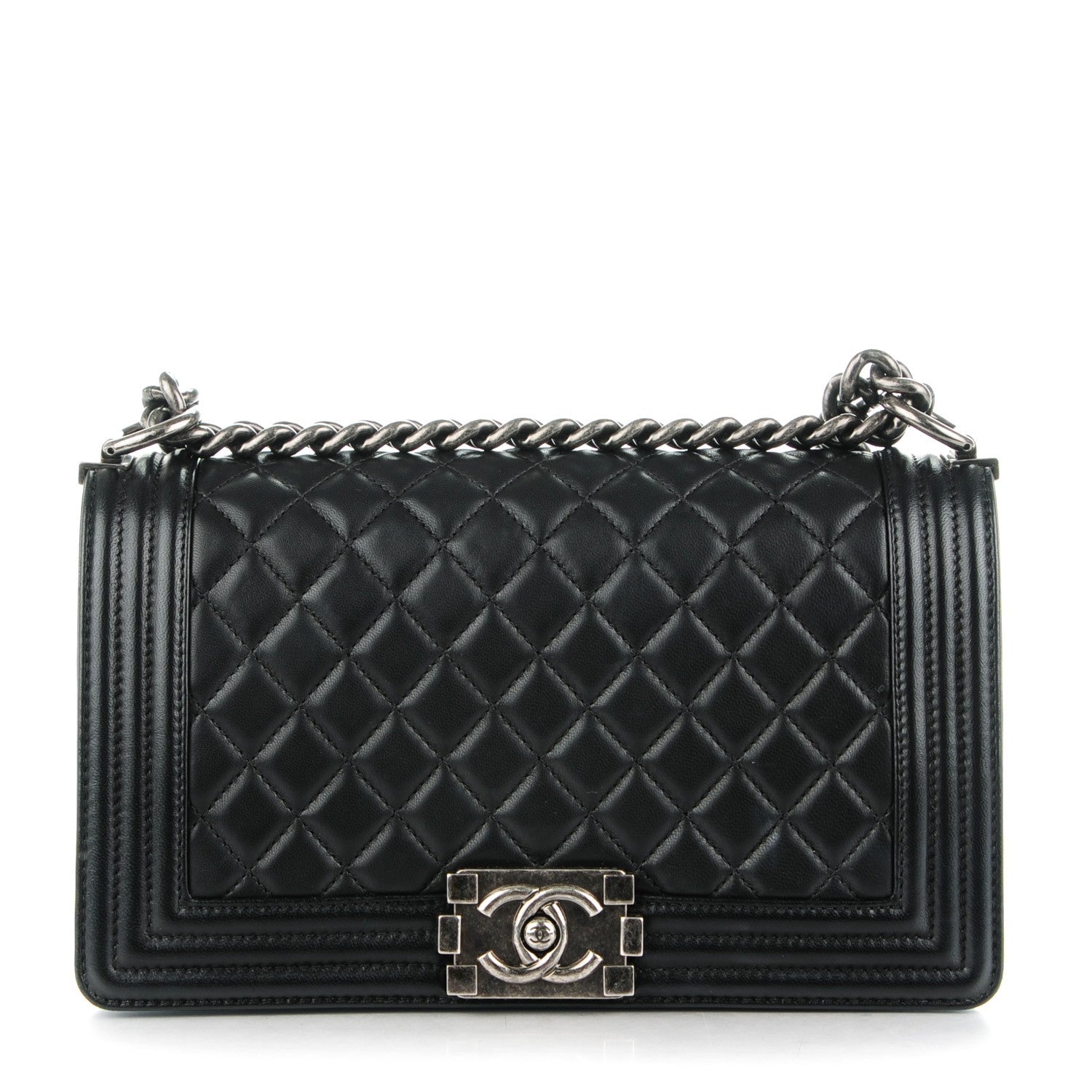 Chanel Lambskin Quilted Medium Boy Flap Black 1 of 8
