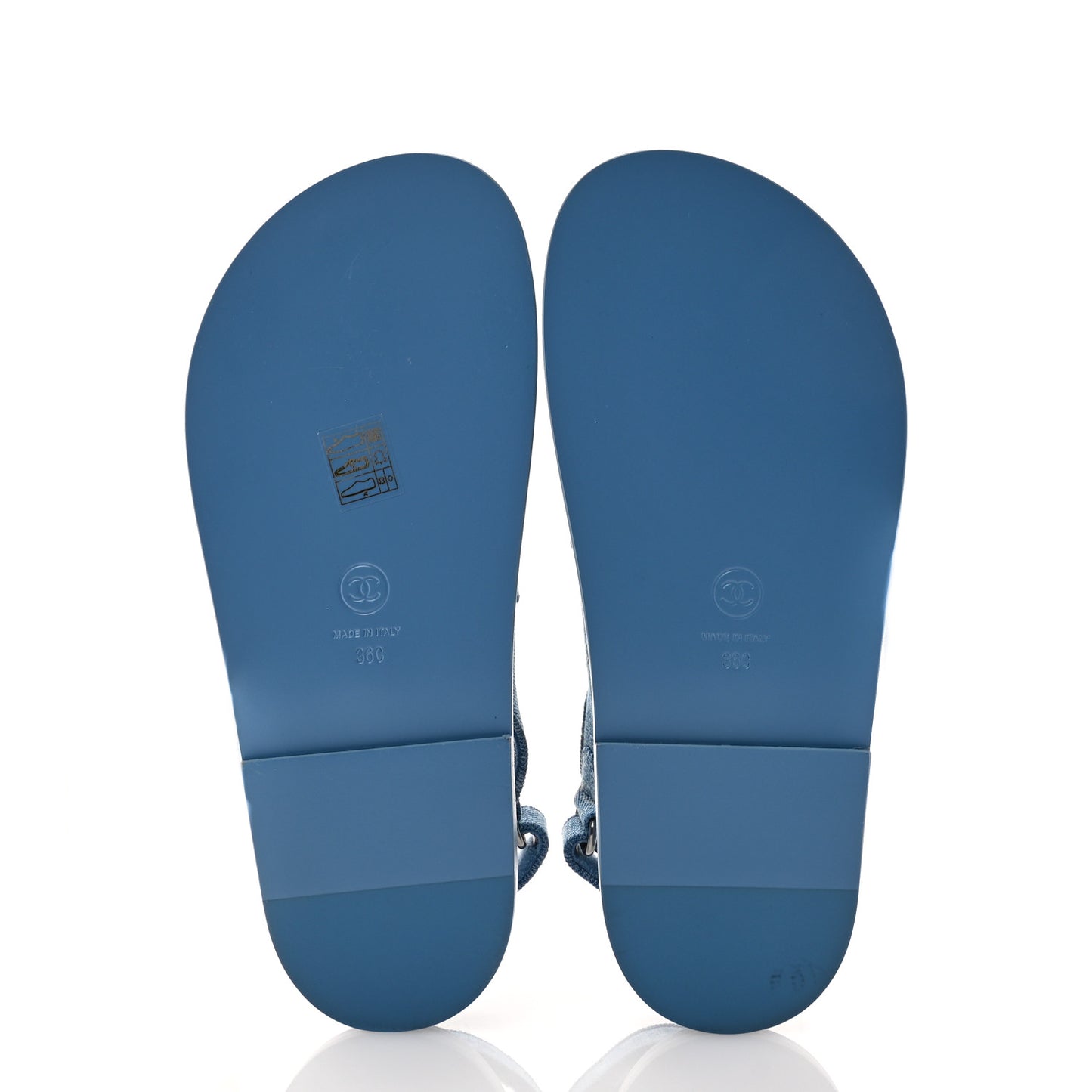 Printed Denim CC Dad Sandals 36 Light Blue