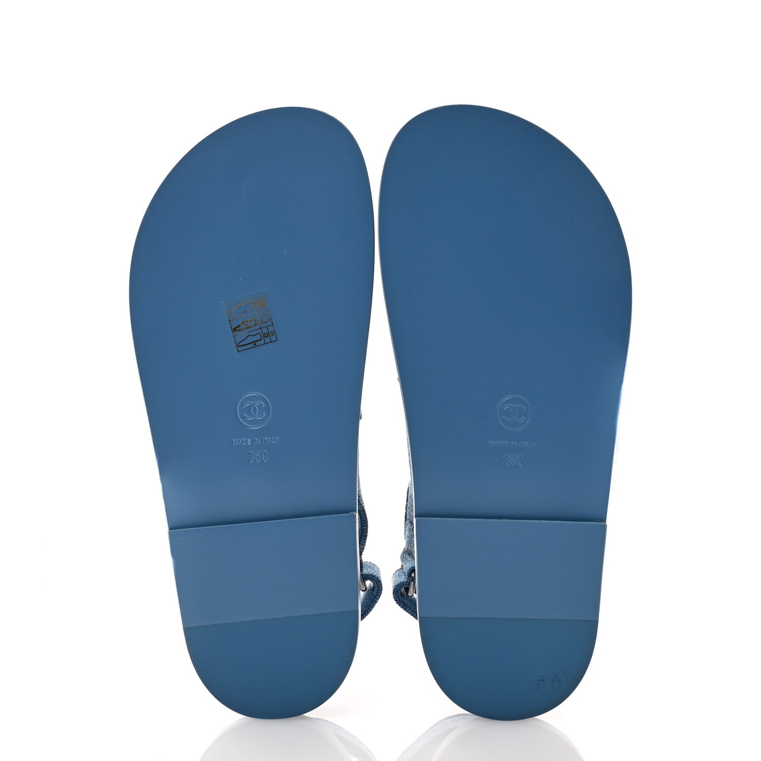 Chanel Printed Denim CC Dad Sandals 36 Light Blue 5 of 9