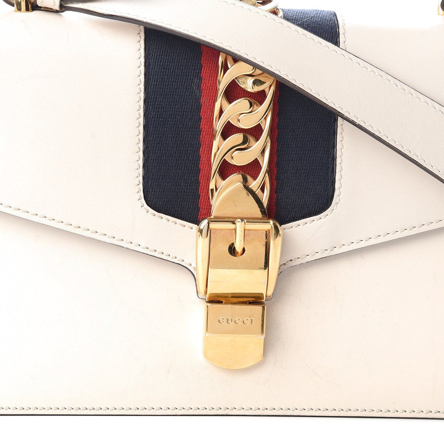 Calfskin Small Sylvie Shoulder Bag Off White