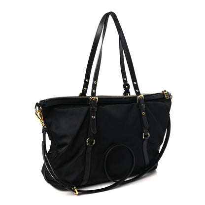 Prada Tessuto Nylon Saffiano Tote Black 2 of 8