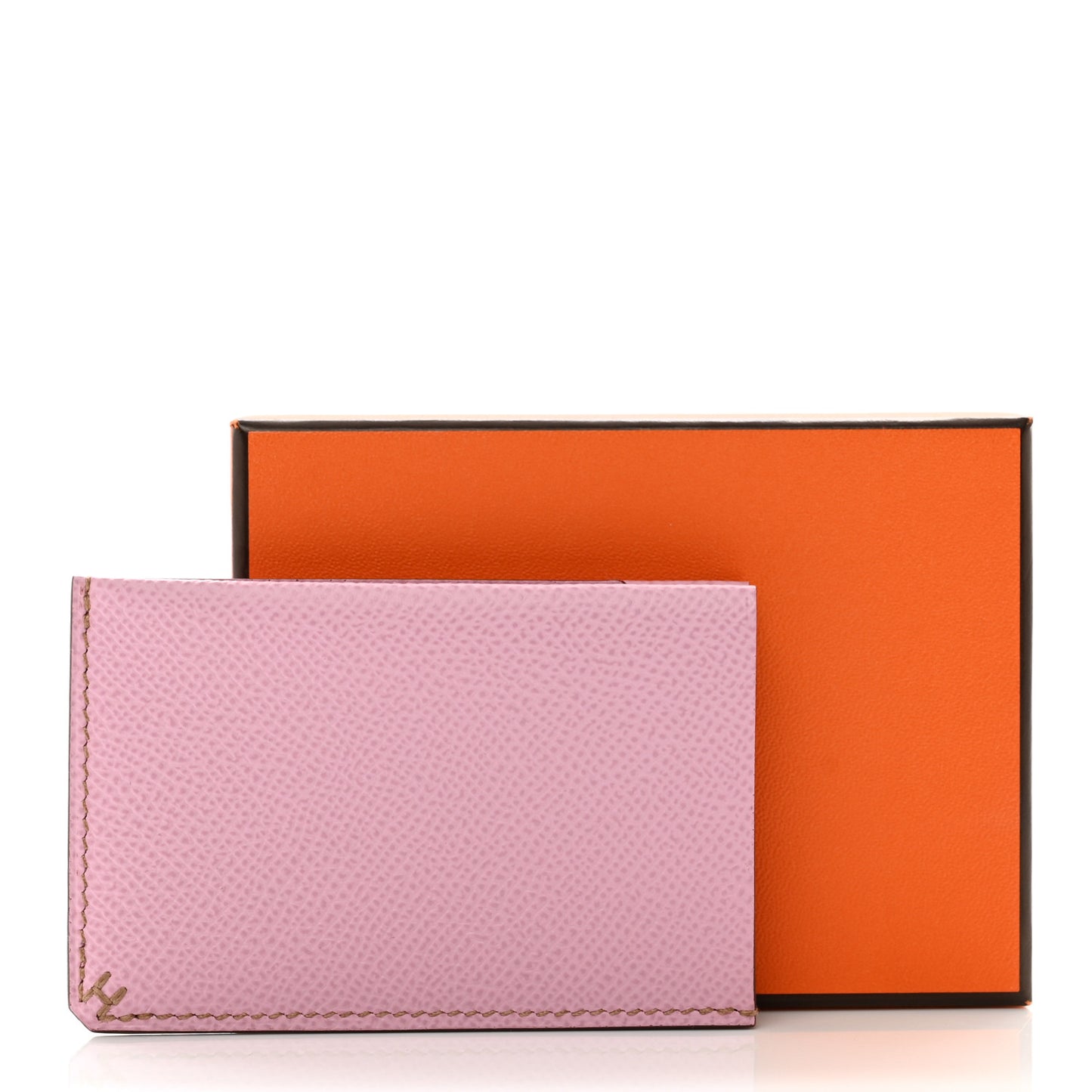 Epsom H Sellier Card Holder Mauve Sylvestre Biscuit