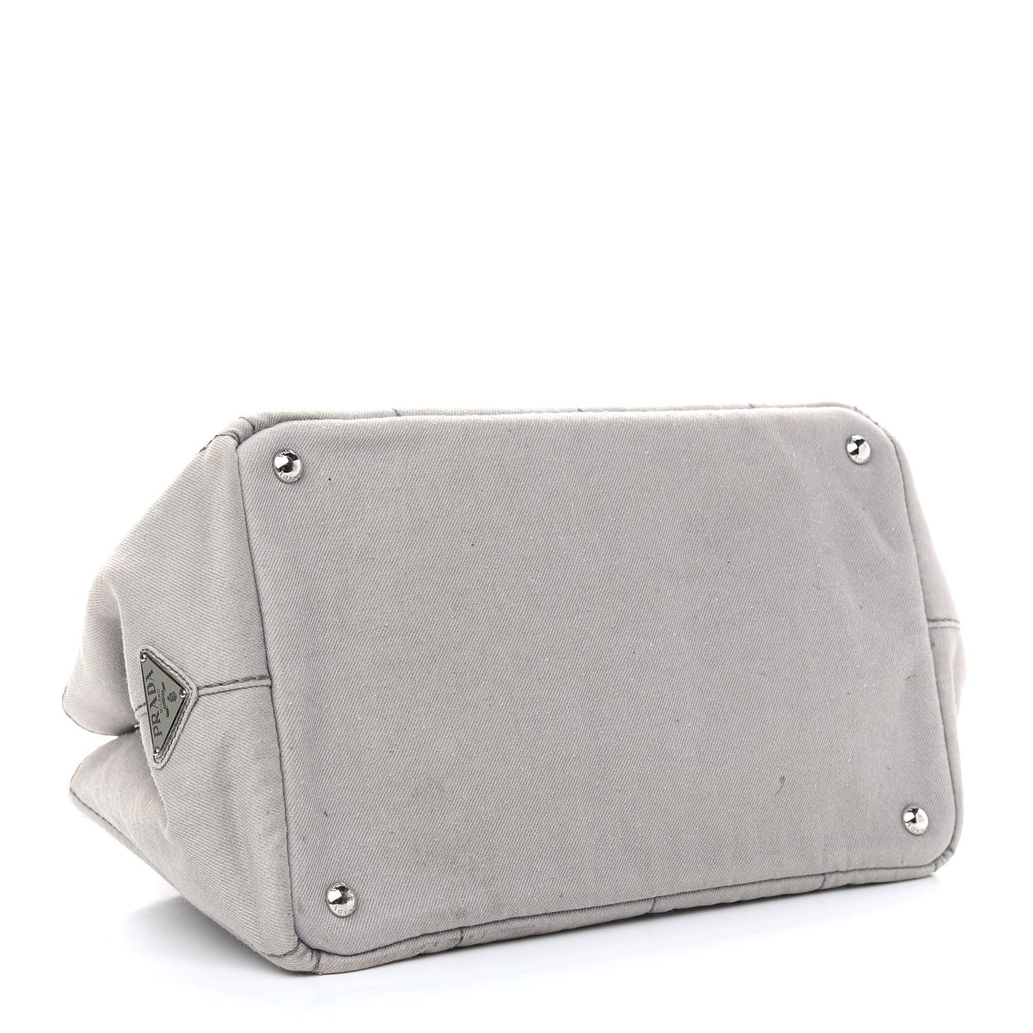 Prada Denim Logo Tote White 4 of 9