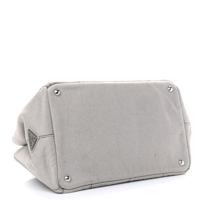 Prada Denim Logo Tote White 4 of 9