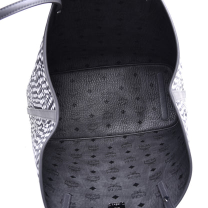MCM Visetos Medium Reversible Shopper Tote Phantom Grey 10 of 16