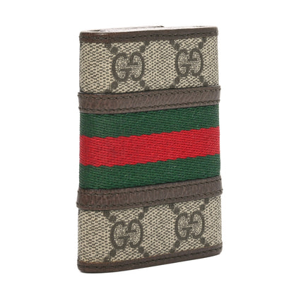 Gucci GG Supreme Monogram Web Ophidia 6 Key Holder Case Beige New Acero 3 of 8
