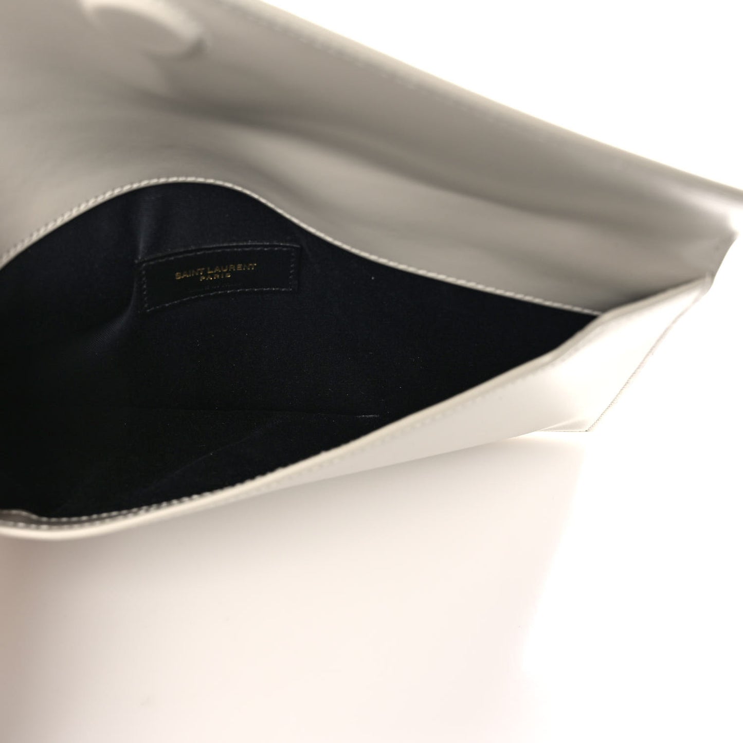 Smooth Shiny Calfskin Uptown Pouch Crema Soft