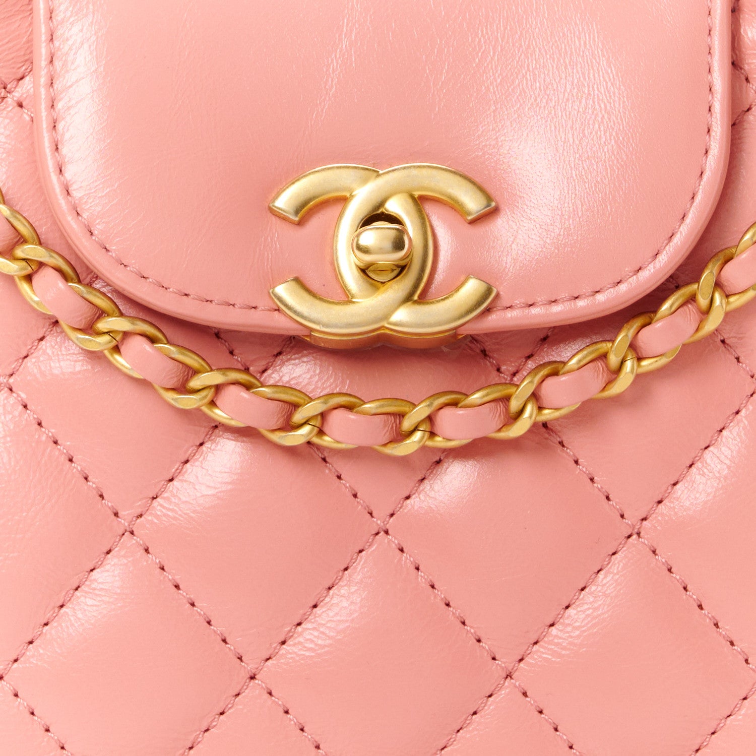 Chanel Shiny Aged Calfskin Quilted Nano Kelly Shopper Coral Pink 8 of 11