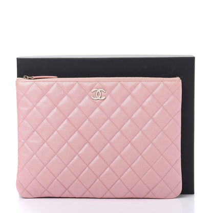 Chanel Iridescent Caviar Quilted Medium Cosmetic Case Rose Pink 10 of 10