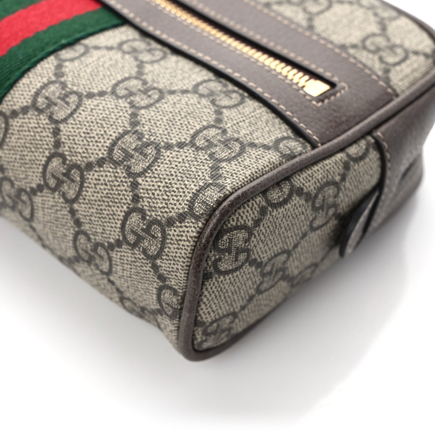 GG Supreme Monogram Web Small Ophidia Belt Bag 95 38 Dark Brown