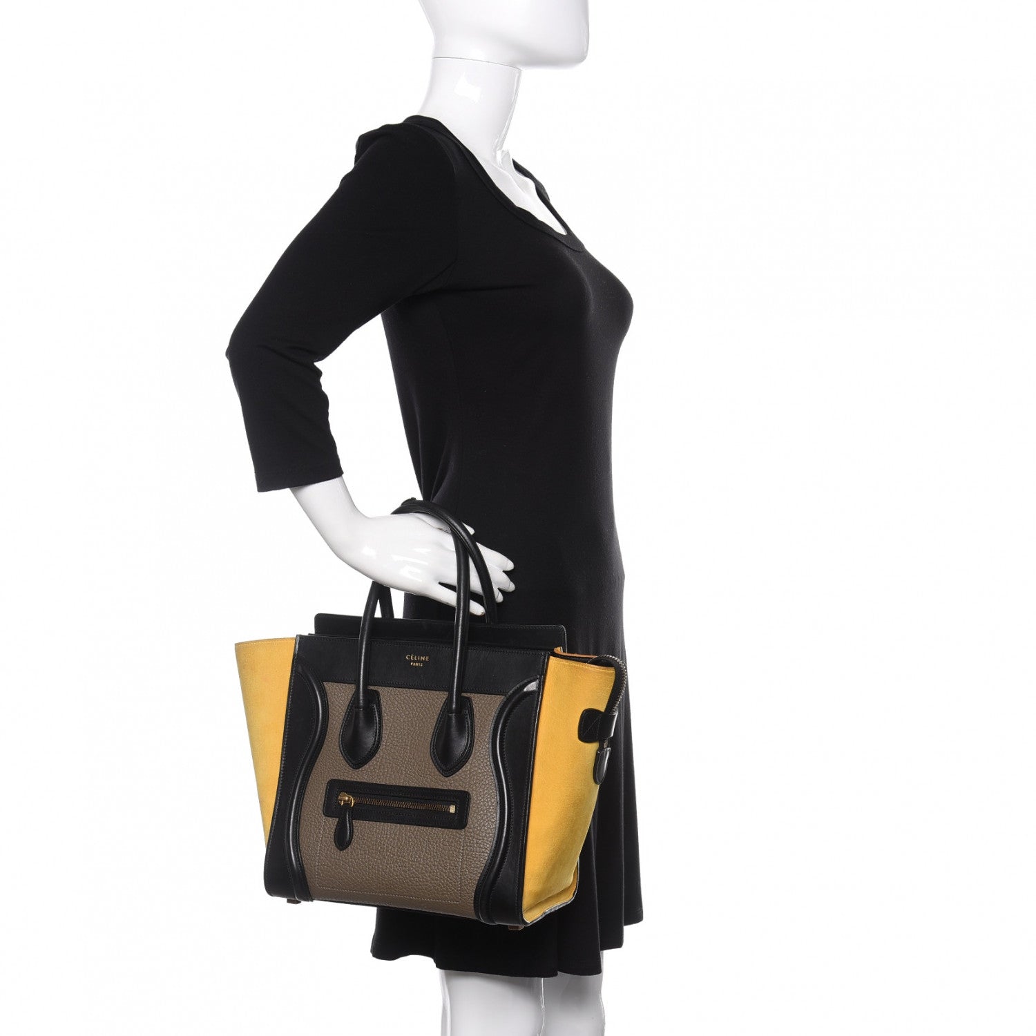 Celine Bullhide Calfskin Nubuck Micro Tri-Color Luggage Amber 2 of 13