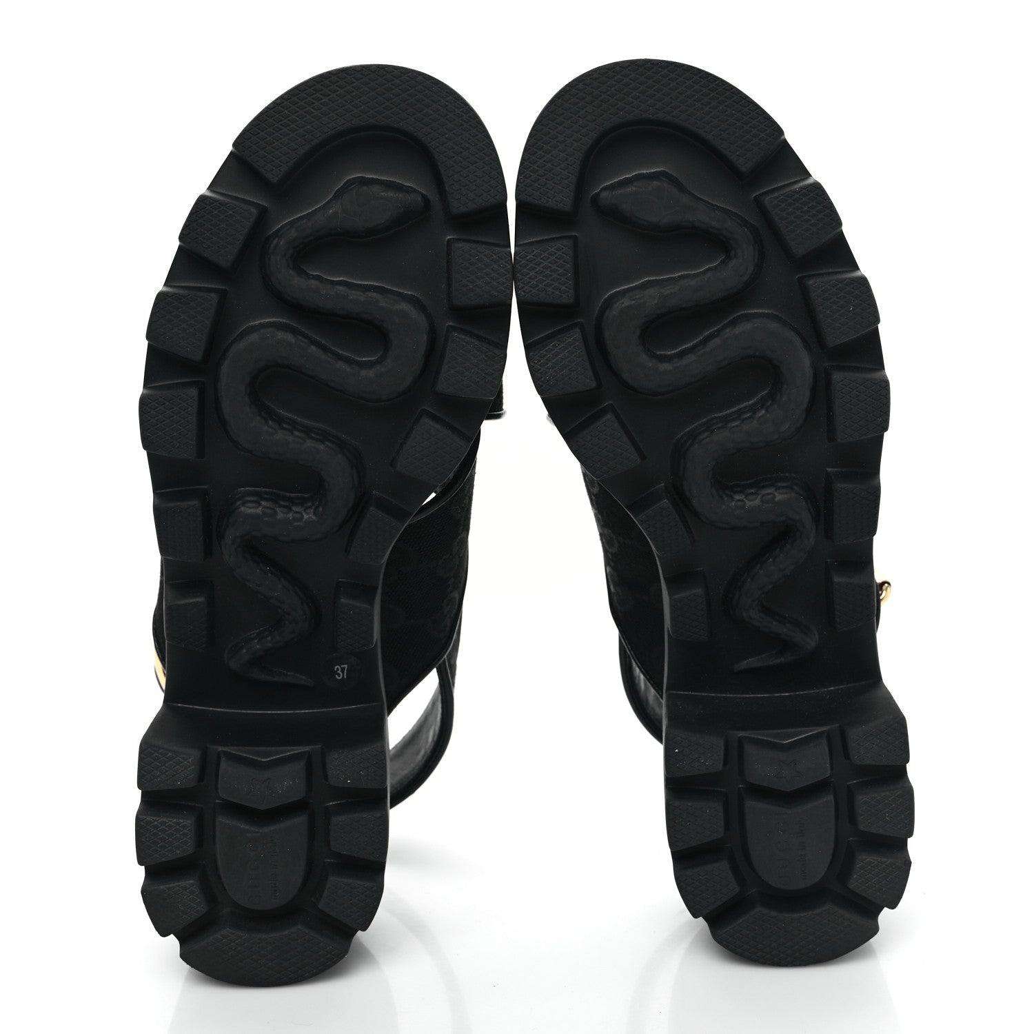 Gucci Monogram Granada Kid Trip 40/72mm Lug Sole Sandals 37 Black 5 of 8