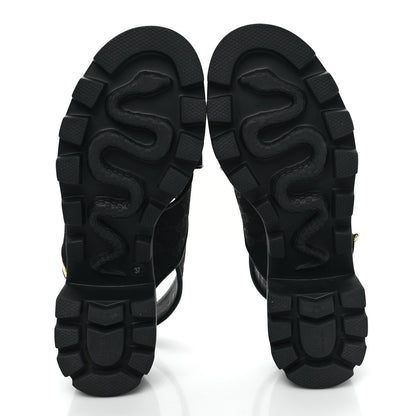 Gucci Monogram Granada Kid Trip 40/72mm Lug Sole Sandals 37 Black 5 of 8