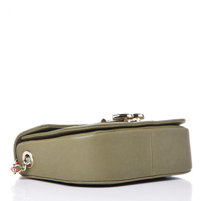 Chanel Grained Calfskin Quilted Small Cuba Top Handle Flap Khaki 4 of 7