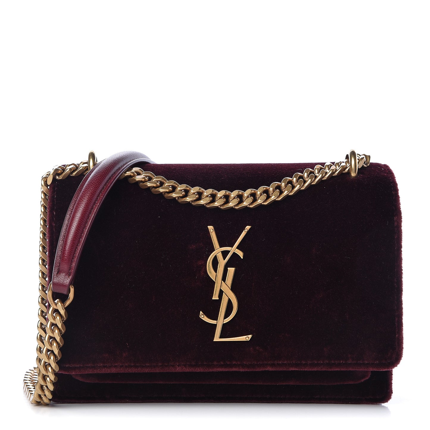 Velvet Small Monogram Sunset Burgundy