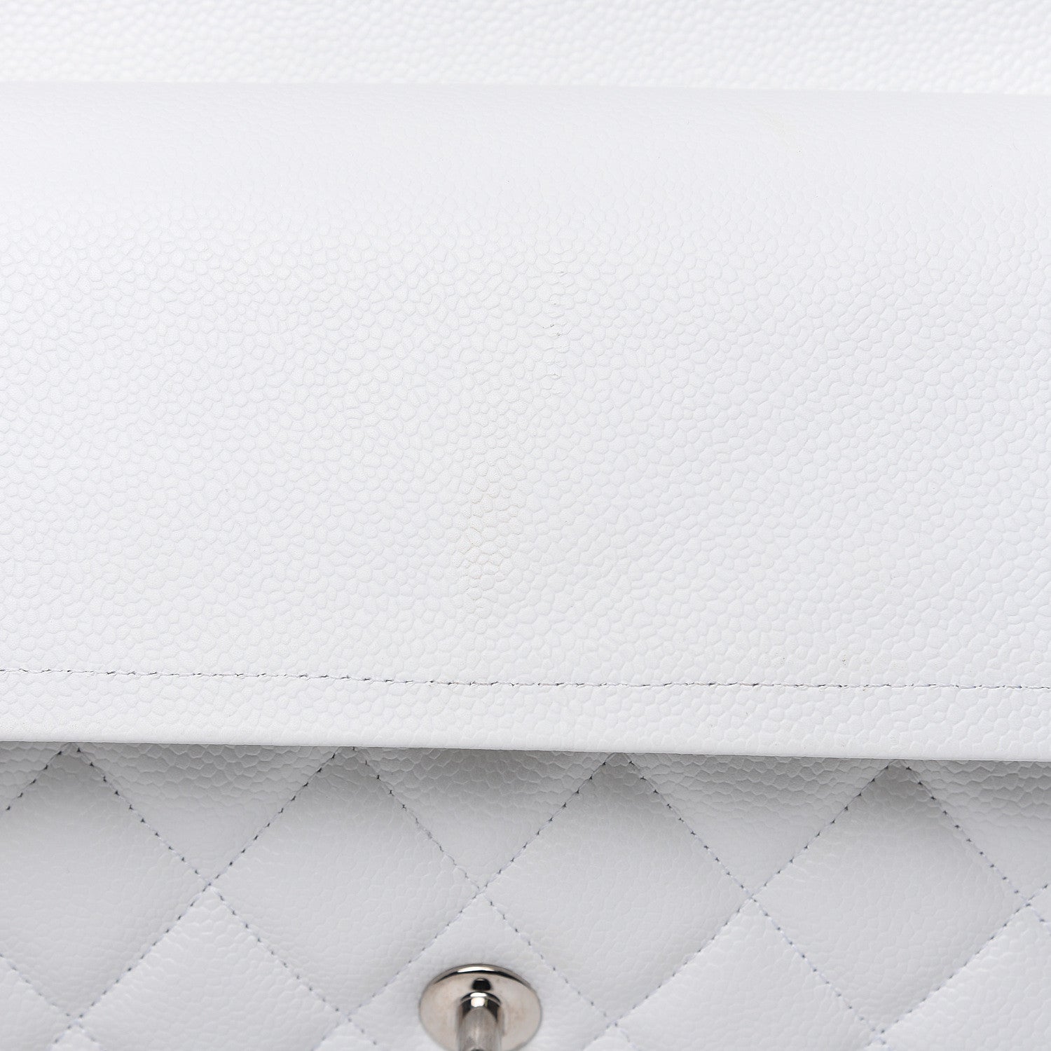 Chanel Caviar Quilted Jumbo Double Flap White 16 of 16