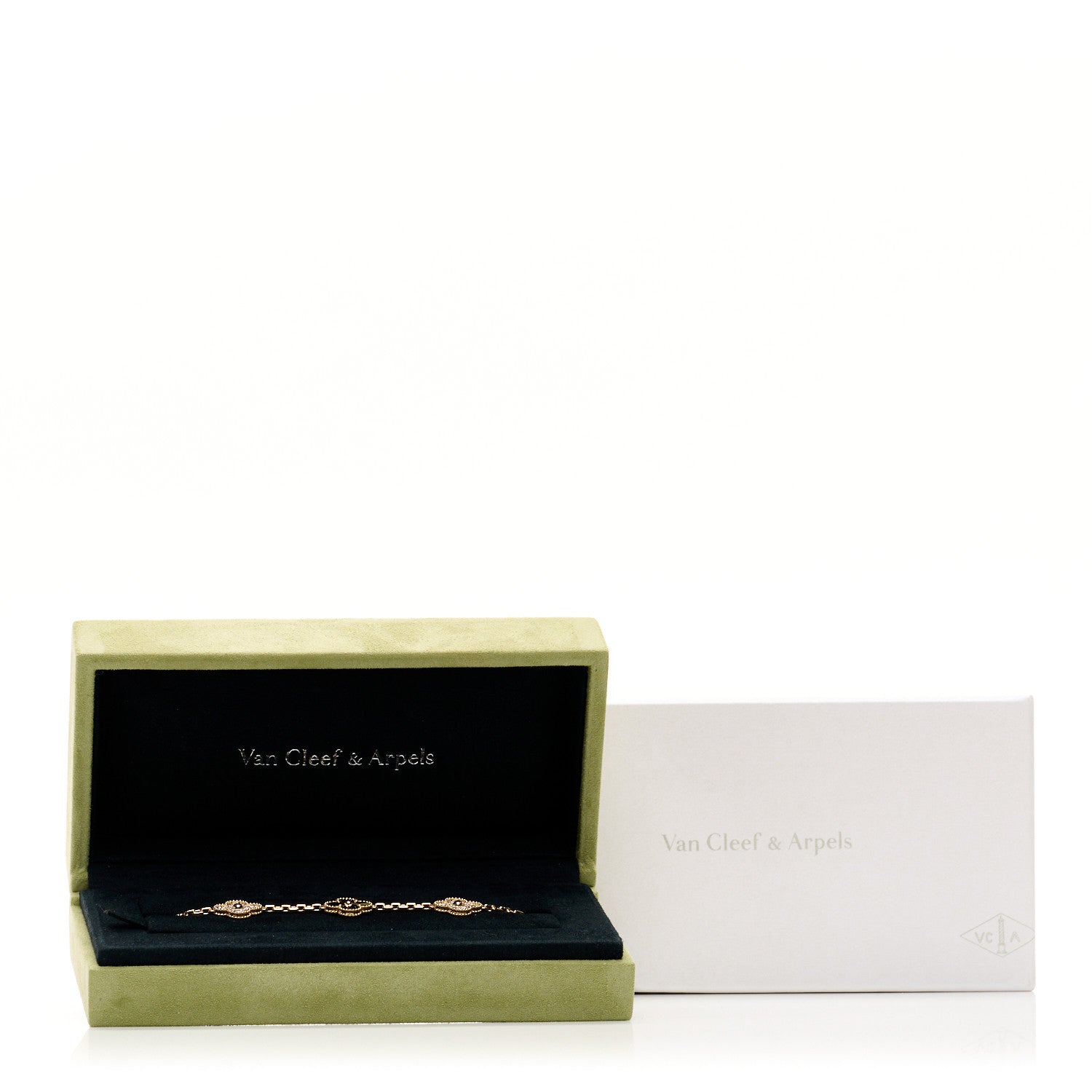 Van Cleef & Arpels 18K Yellow Gold Diamond 5 Motifs Guilloche Vintage Alhambra Bracelet 5 of 5