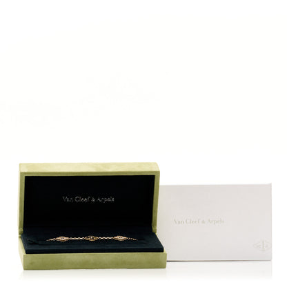 Van Cleef & Arpels 18K Yellow Gold Diamond 5 Motifs Guilloche Vintage Alhambra Bracelet 5 of 5