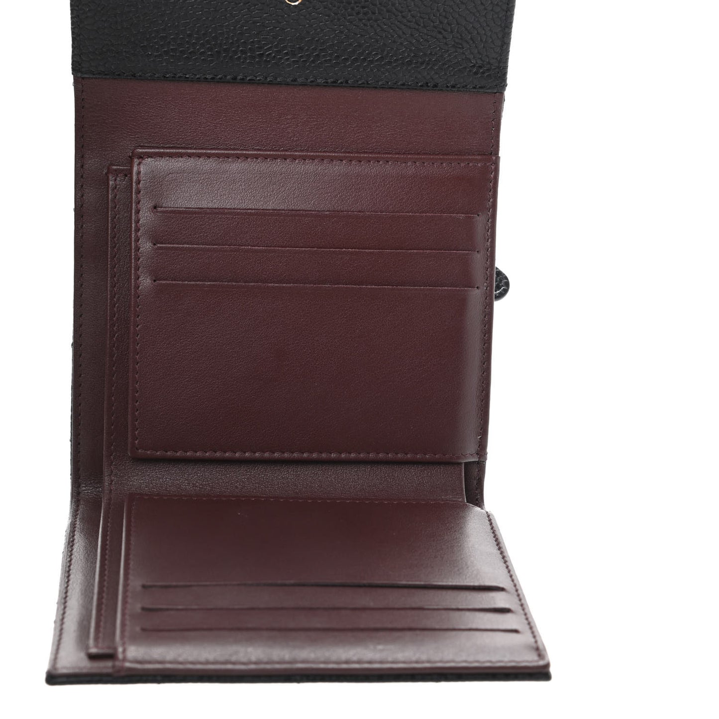 Caviar Quilted Compact Flap Wallet Black