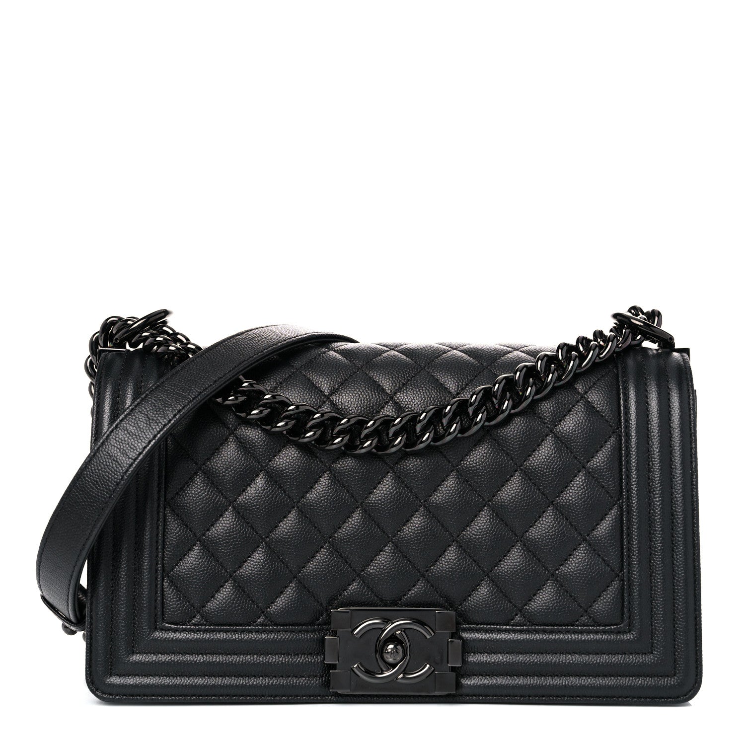 Chanel Caviar Quilted Medium Boy Flap So Black 1 of 9