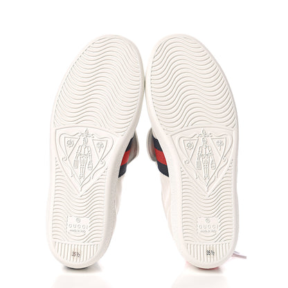 Gucci Calfskin Ayers Blind For Love Embroidered Womens Ace Sneakers 35.5 White 5 of 11
