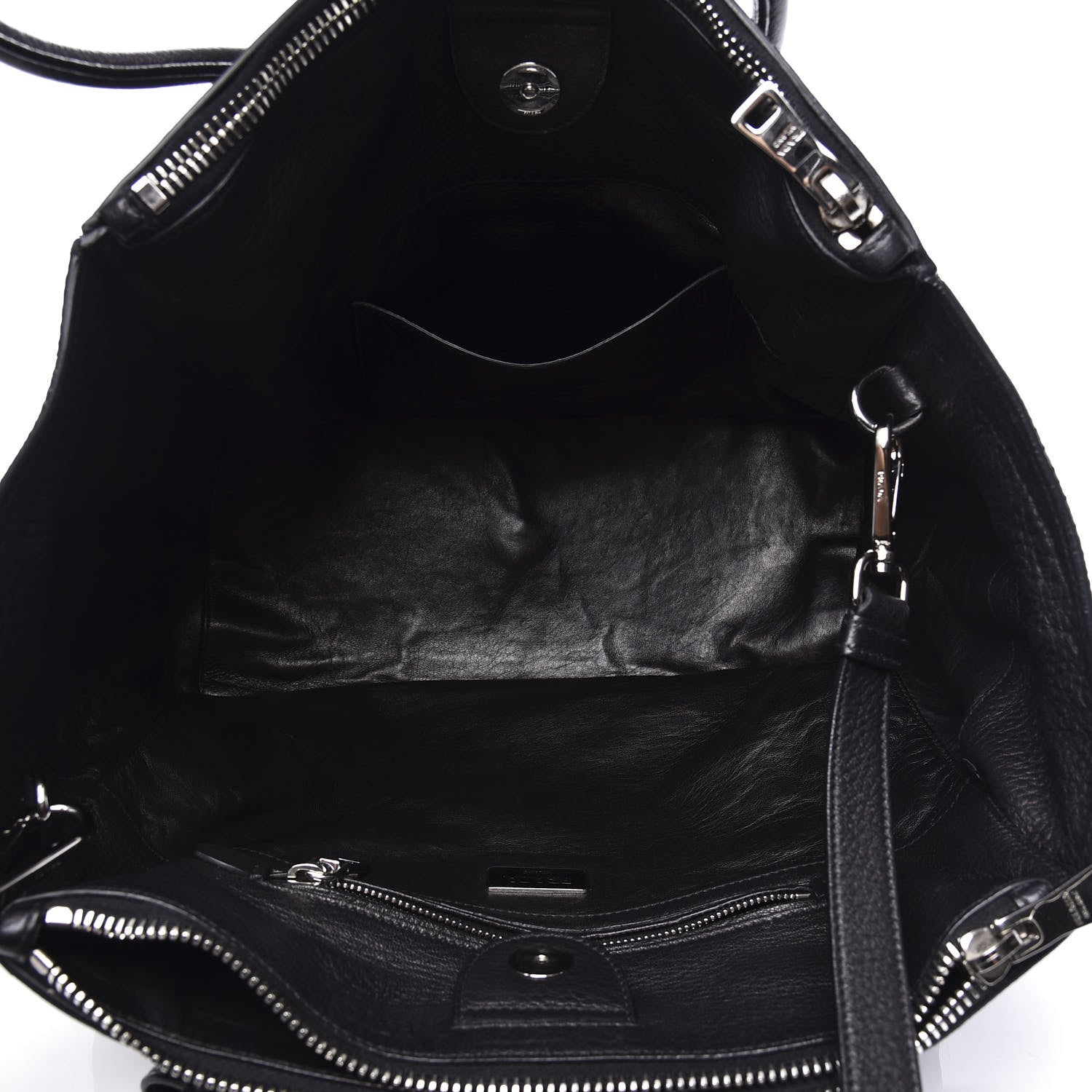 Prada Vitello Daino Twin Pocket Tote Black 4 of 13