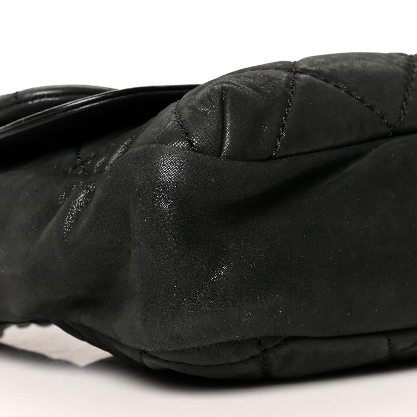 Iridescent Calfskin Jumbo In the Mix Double Flap Black