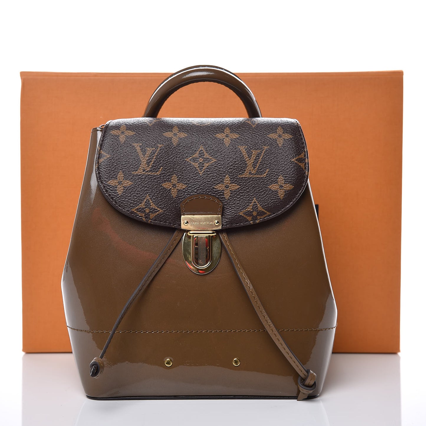 Patent Monogram Hot Springs Backpack Vert Bronze