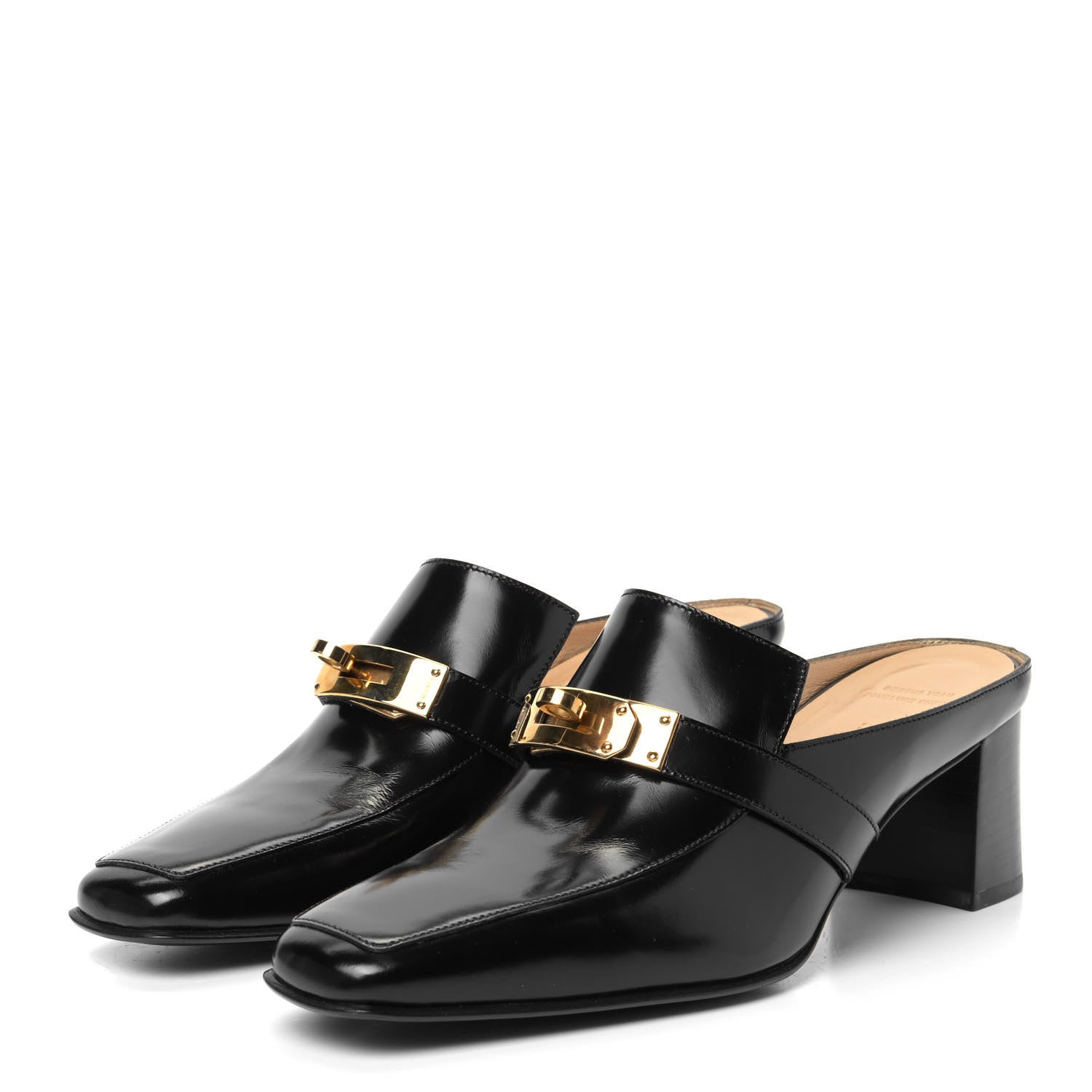 Hermes Goatskin Blossom Mules 38 Black 2 of 11
