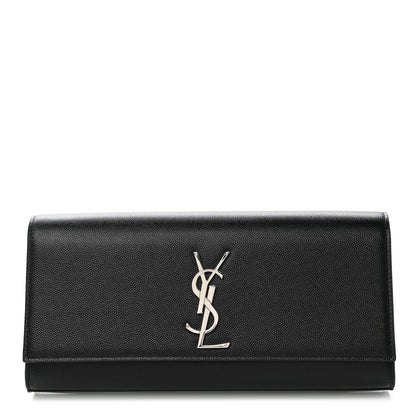 Saint Laurent Grain De Poudre Monogram Cassandre Clutch Black 1 of 11