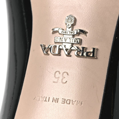 Prada Spazzolato Triangle Pointed Toe Pumps 35 Black 8 of 13