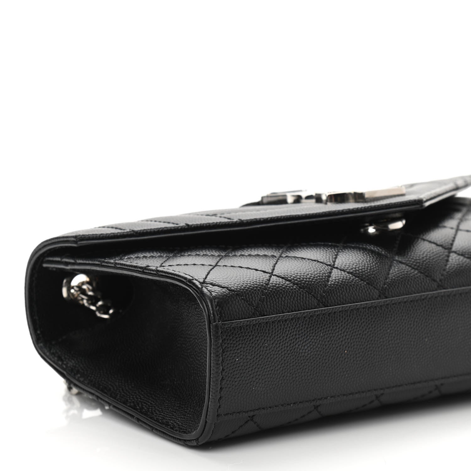 Saint Laurent Grain De Poudre Tri-Quilt Small College Monogram Satchel Black 8 of 10