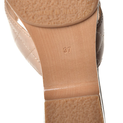 Chanel Lambskin Quilted CC Turnlock Sandals 37 Beige 6 of 8
