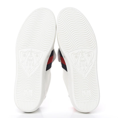 Gucci Calfskin Ayers Web Blind for Love Embroidered Mens Ace Sneakers 9 White 5 of 10