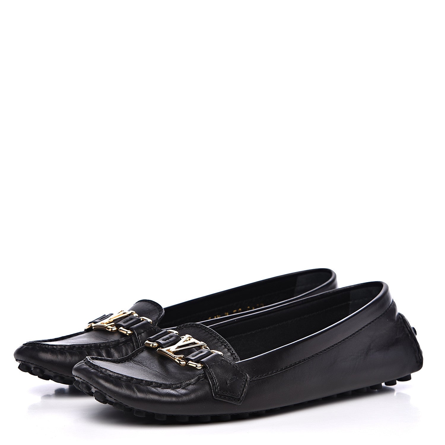 Louis Vuitton Calfskin Oxford Loafers 39.5 Black 3 of 10