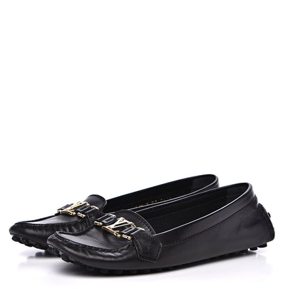Louis Vuitton Calfskin Oxford Loafers 39.5 Black 3 of 10
