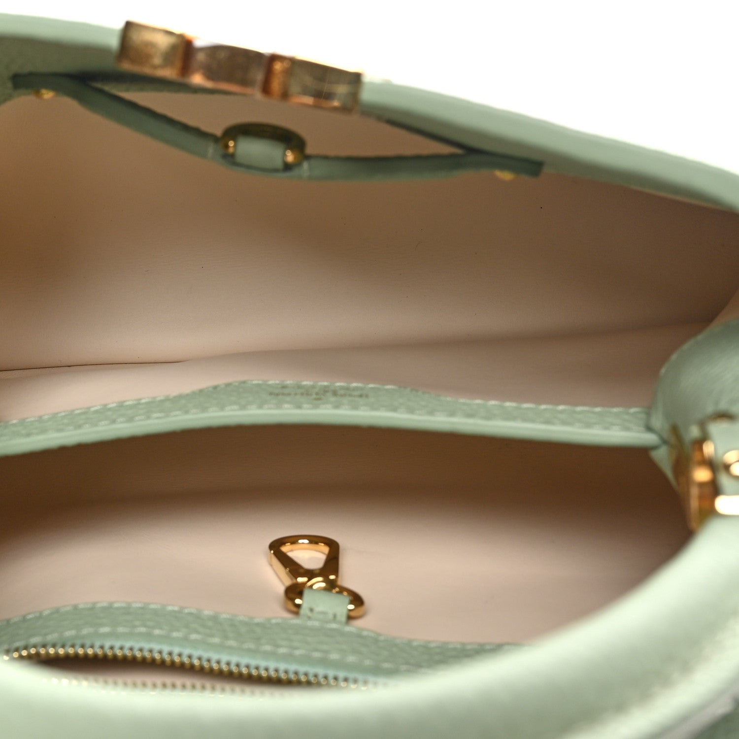 Louis Vuitton Taurillon Enamel Flower Padlock Chain Capucines BB Jade Green 5 of 9