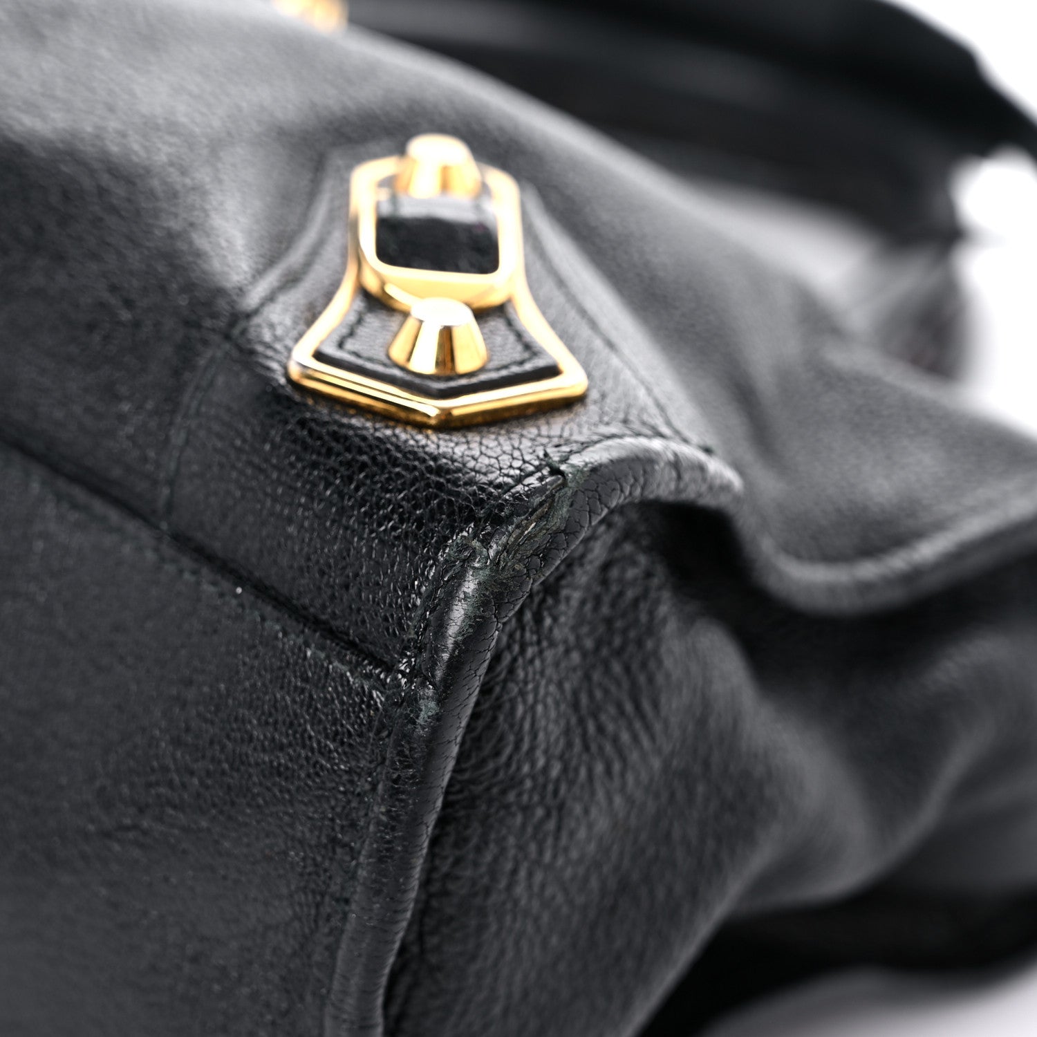 Balenciaga Chevre Gold Metallic Edge Hardware City Black 9 of 18
