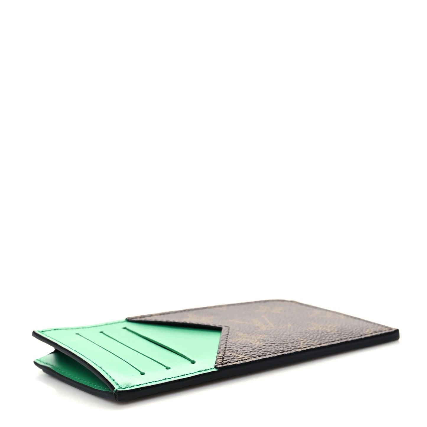 Monogram Calfskin Coin Card Holder Green