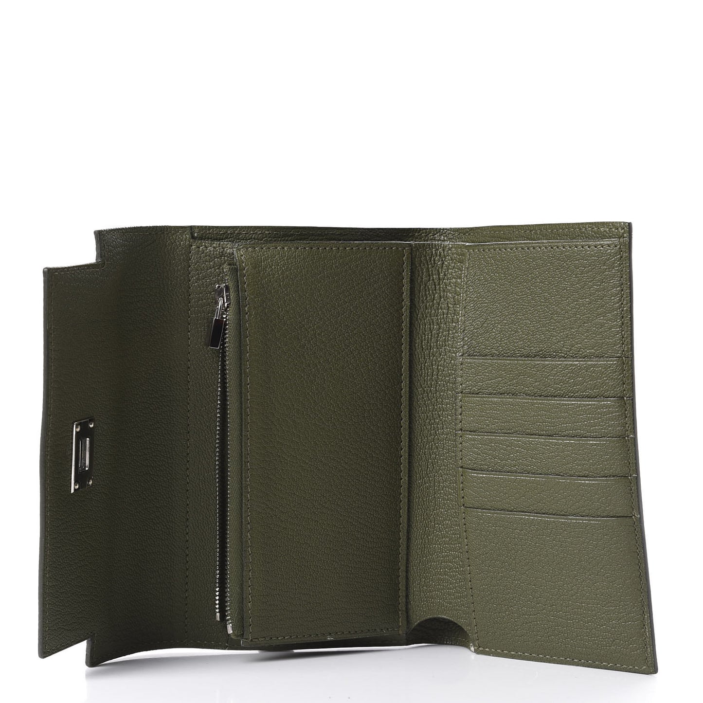 Chevre Mysore Medium Kelly Wallet Vert Veronese