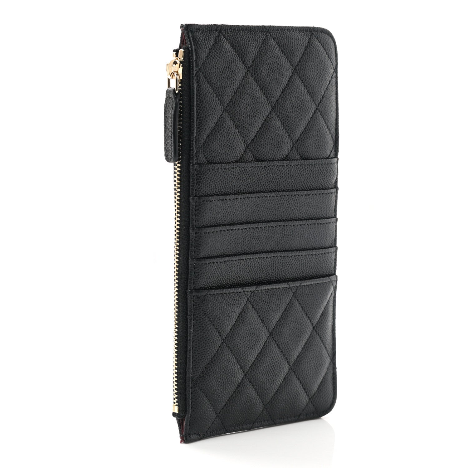 Chanel Caviar Quilted Classic Flat Wallet Pouch Black 3 of 7