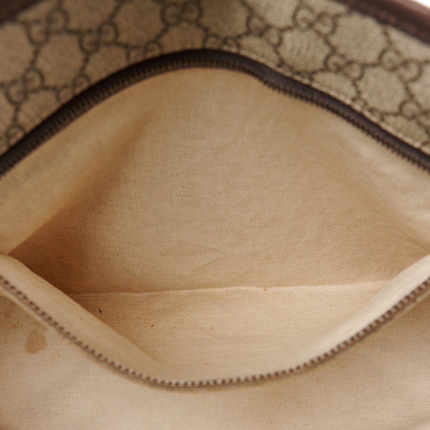 Gucci GG Supreme Monogram Medium Zippered Shopping Tote Dark Brown 8 of 14