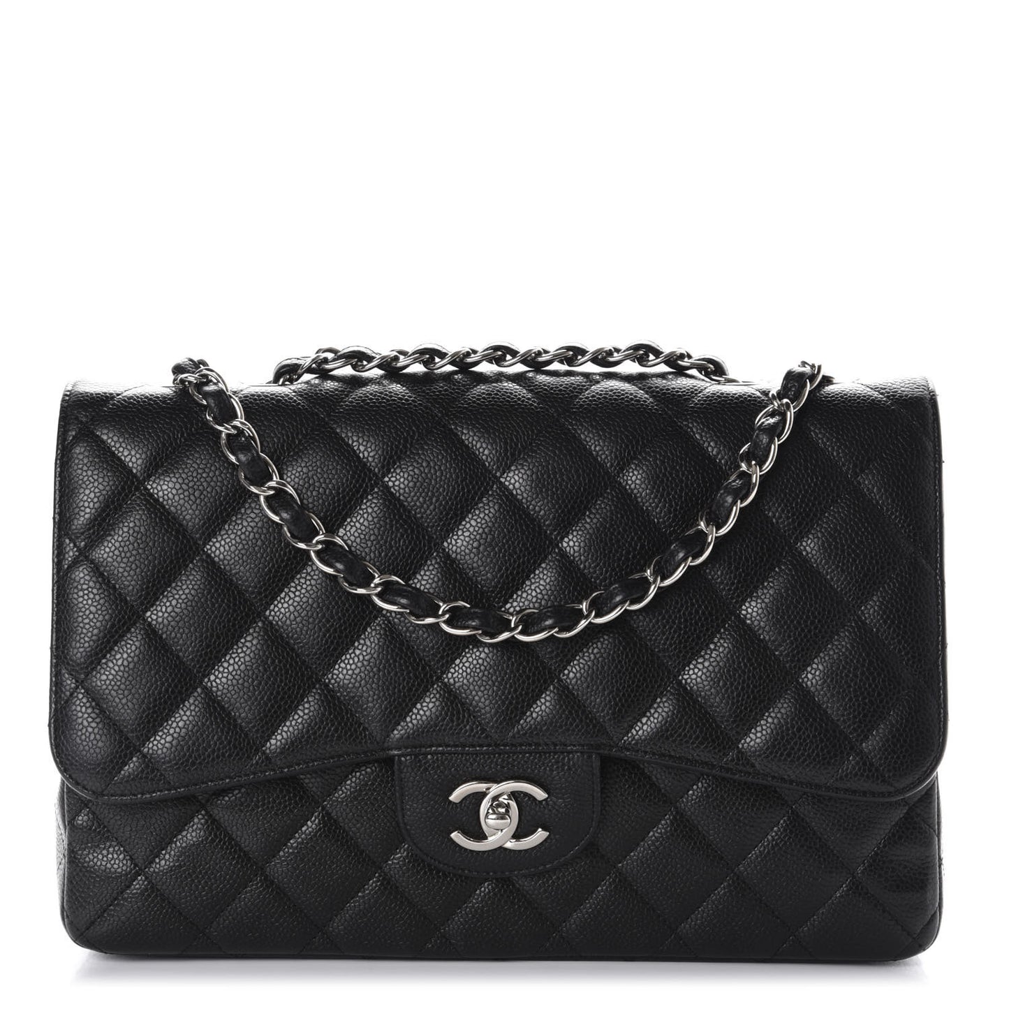 Caviar Quilted Jumbo Single Flap Black