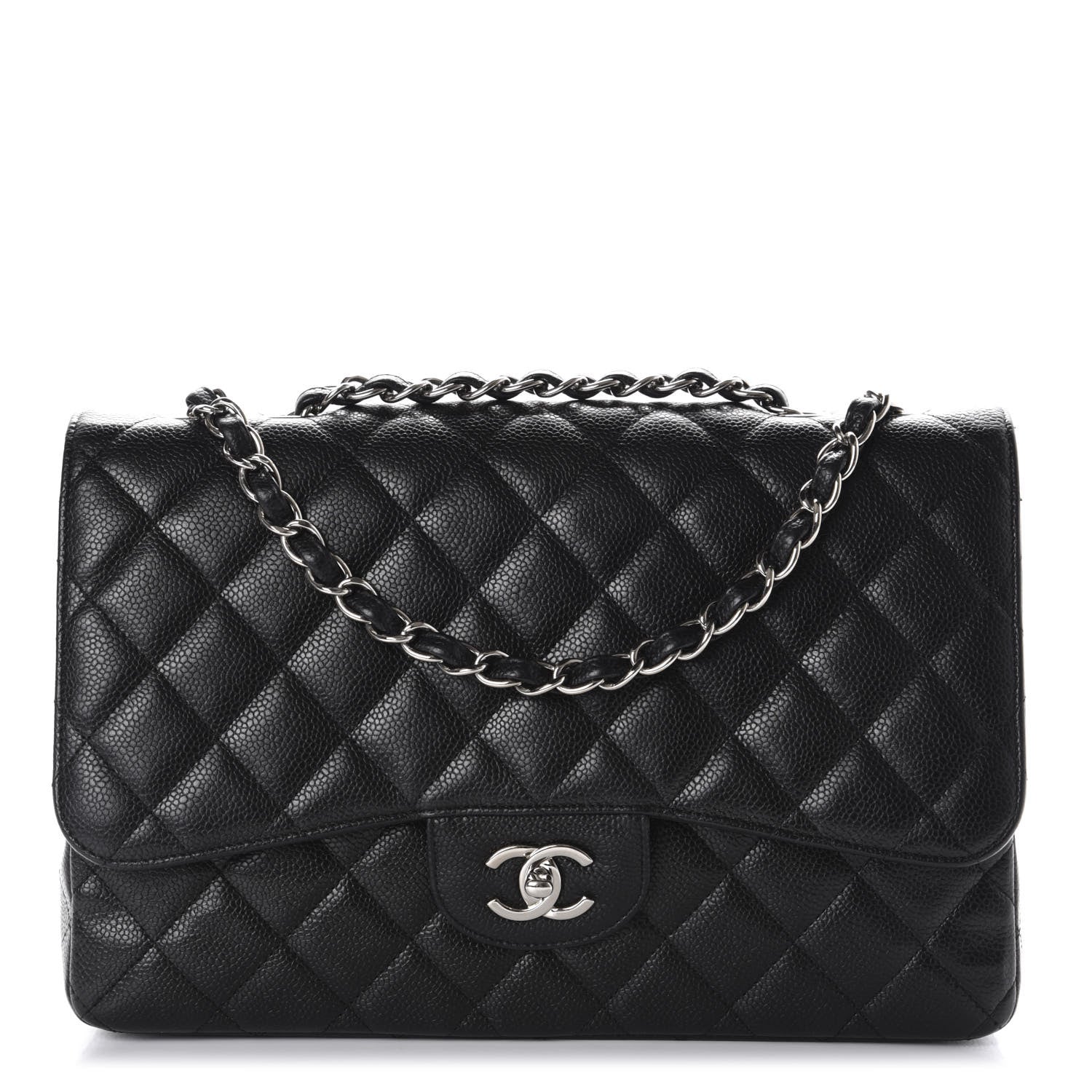 Chanel Caviar Quilted Jumbo Single Flap Black 1 of 12